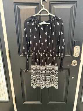 Maurices Black & White Printed Midi Dress